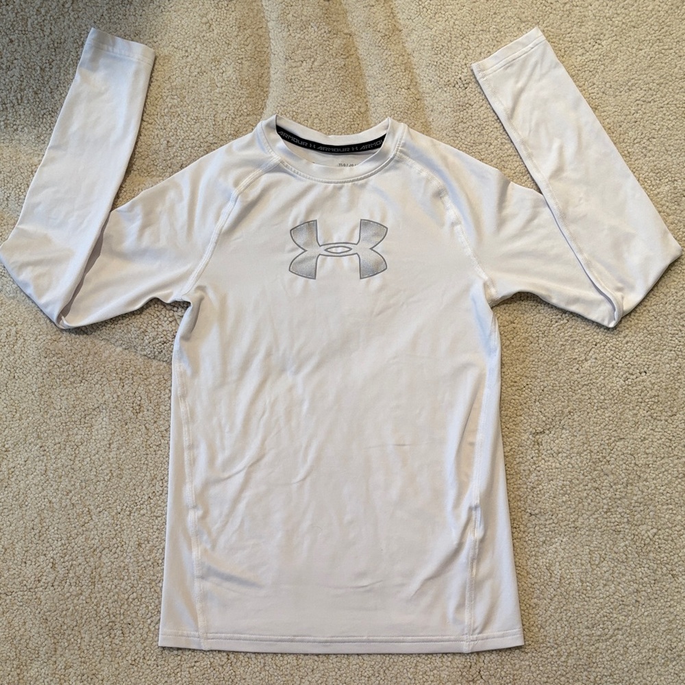 Under Armour  White Long Sleeve Performance Shirt